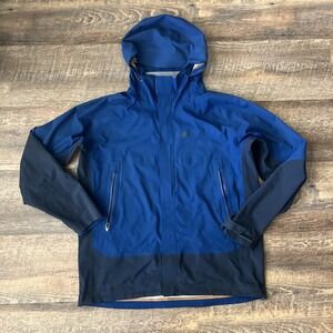 REI Elements E1 Rain Jacket‎ XL Men's Hooded Zipper Blue *READ* Vents Waterproof